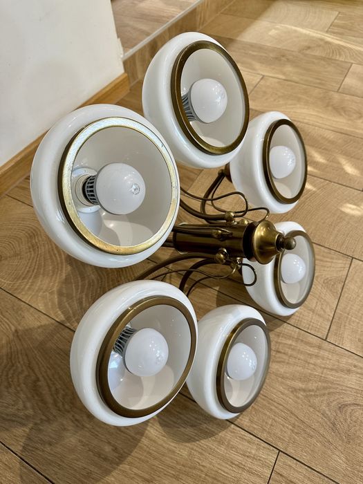 Lampa  do salonu, jadalni, 6 żarówek led,  ozdobna, wisząca, antyk