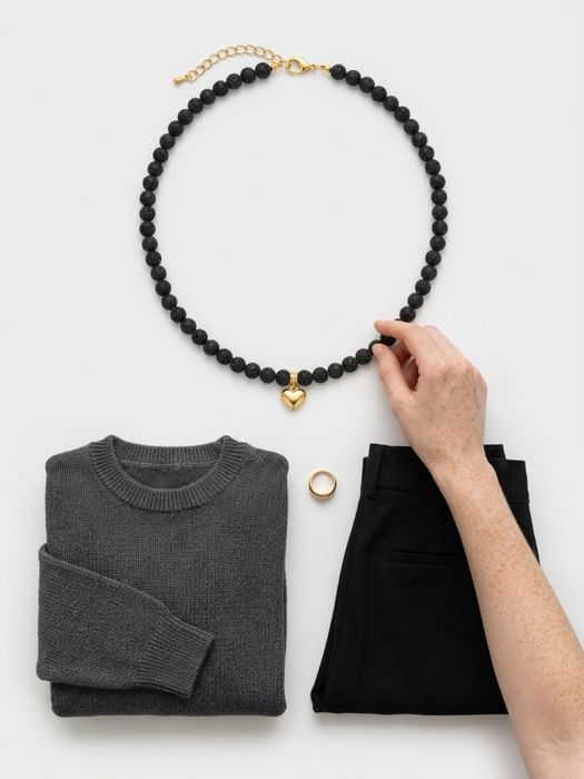 Naszyjnik choker lavengold z sercem