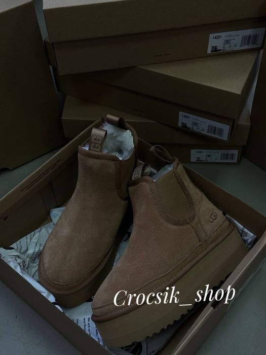 Уггі жіночі з резинкою ugg NEUMEL PLATFORM CHELSEA угги