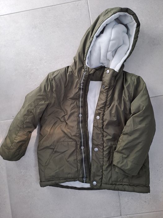 Kurtka zimowa 110 kaptur, polarowana.