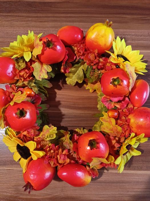 Jesienny wianek, stroik ,dekoracja