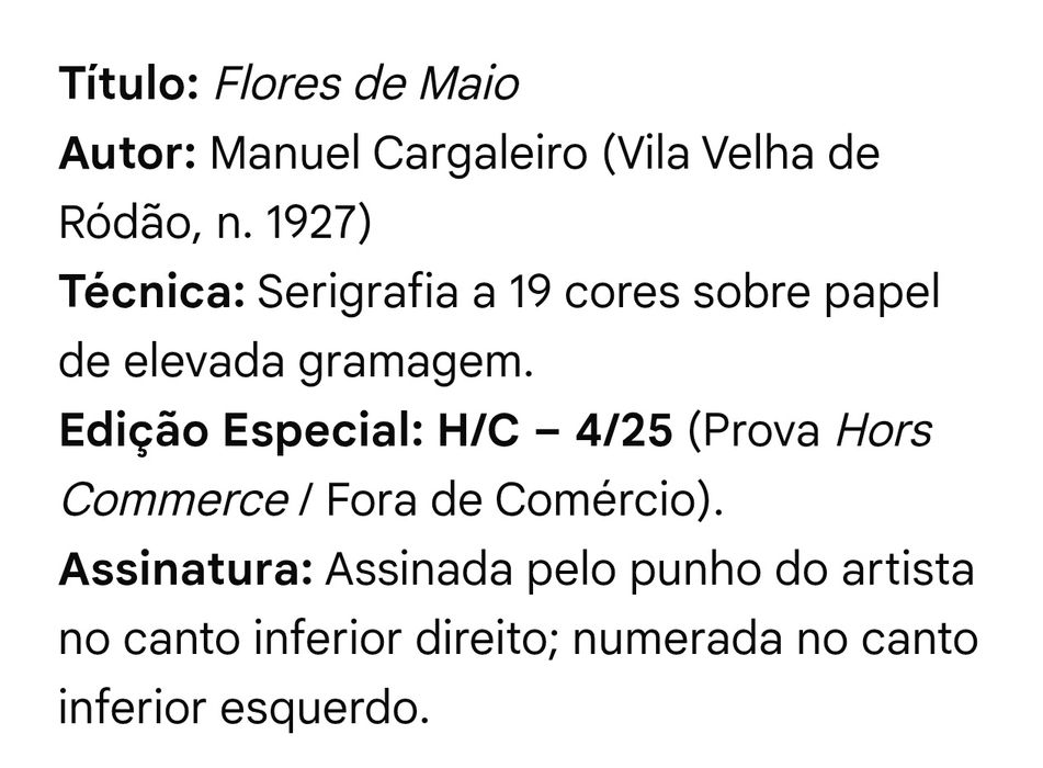 Serigrafia de Manuel Cargaleiro