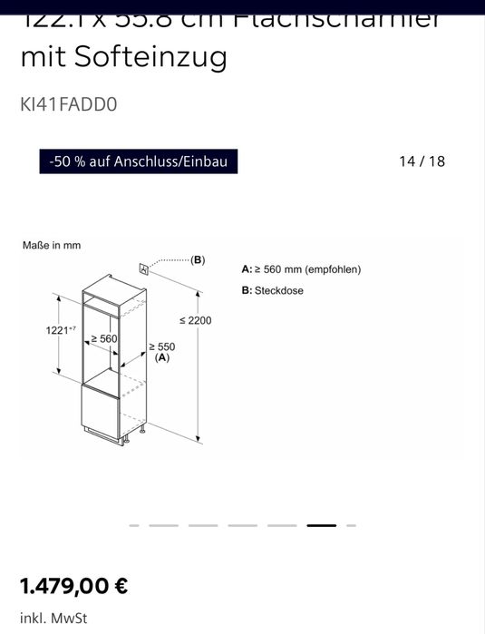 Вбудований холодильник Siemens ki41fadd0 iQ700