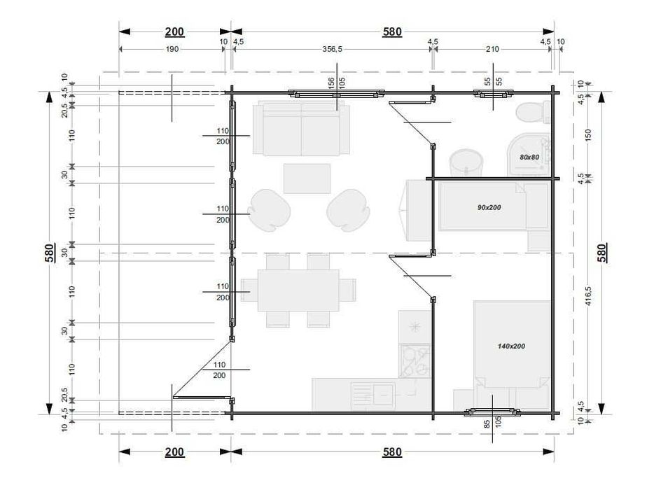 domek parterowy drewniany 35m2 PANAMA