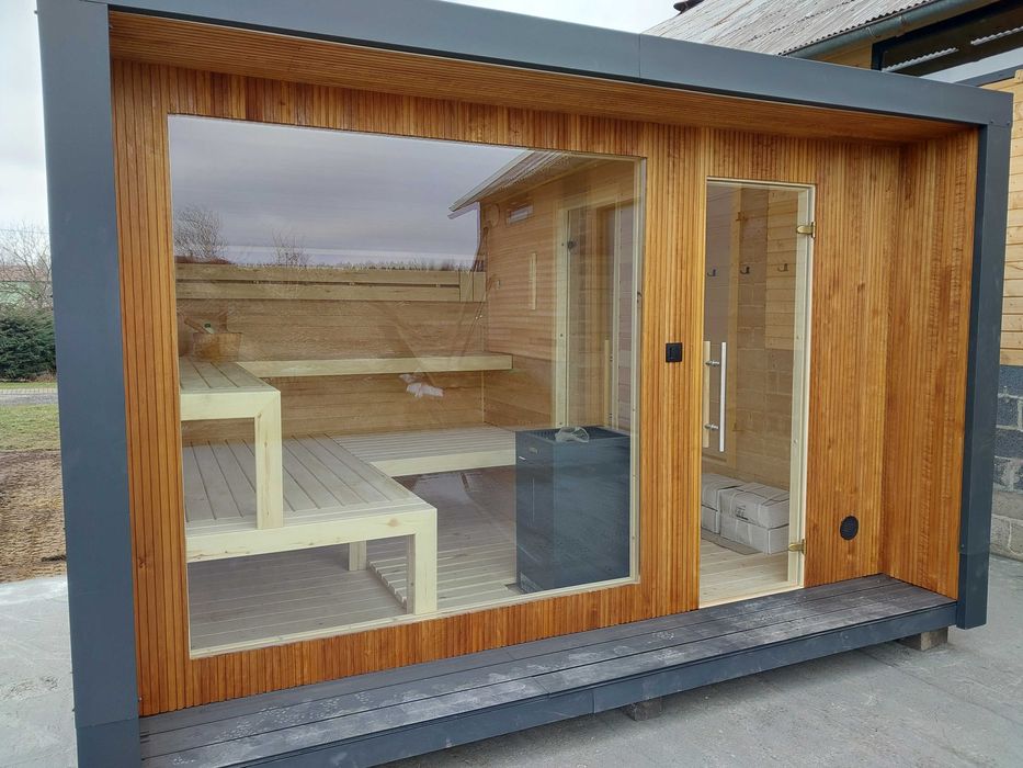 Sauna Ogrodowa ARKAYA Thermo 3,7 m x 2,6 m z przedsionkiem