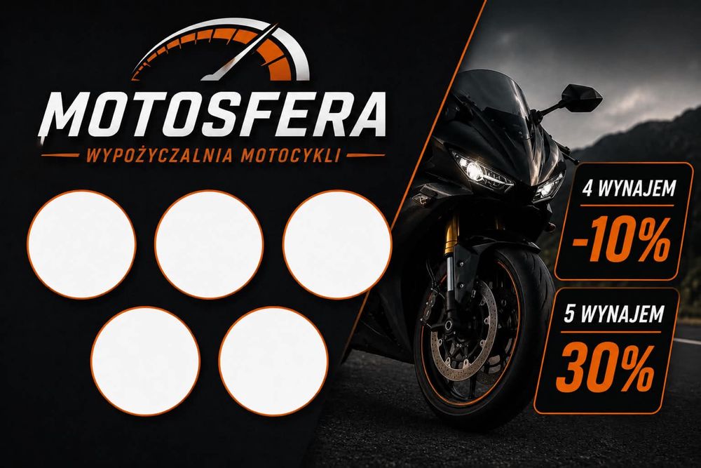 Wypozyczalnia, najem motocykli kat. B, A