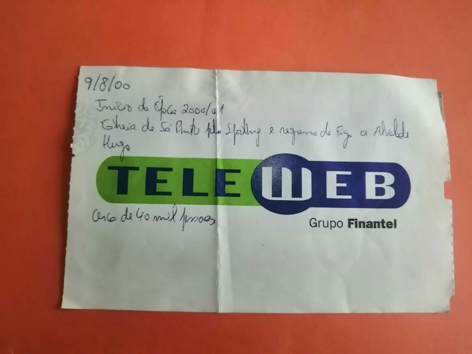 Bilhete Jogo Apresentação - Sporting CP - Real Madrid - Época 2000/01