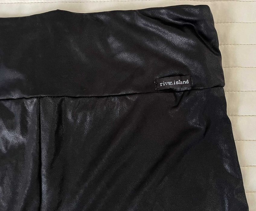 River island legginsy błyszczące czarne roz. 12 L 40