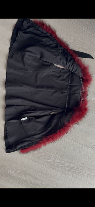 Y2K glam шкіряний жилет з натуральним хутром, 2000s