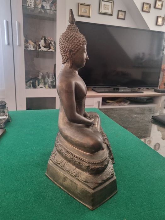 Sztuka etniczna Azja/Tajlandia Budda odlew w brązie