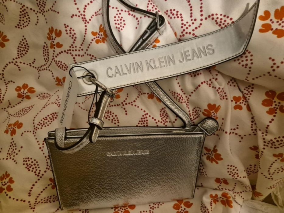 Torebka srebna Calvin Klein