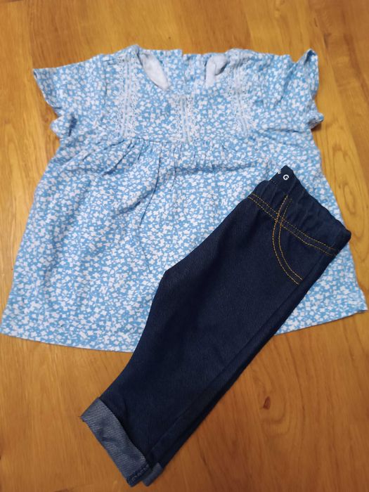 Zestaw ubranek tunika legginsy 56-62