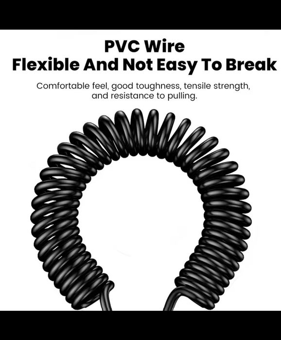 Kabel USB C 6A spiralny