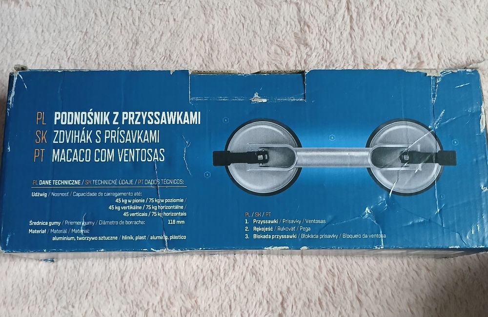 Podnośnik z przyssawkami nowy