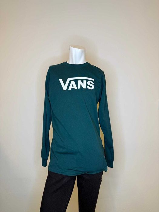 Ciemnozielona koszulka z długim rękawem M