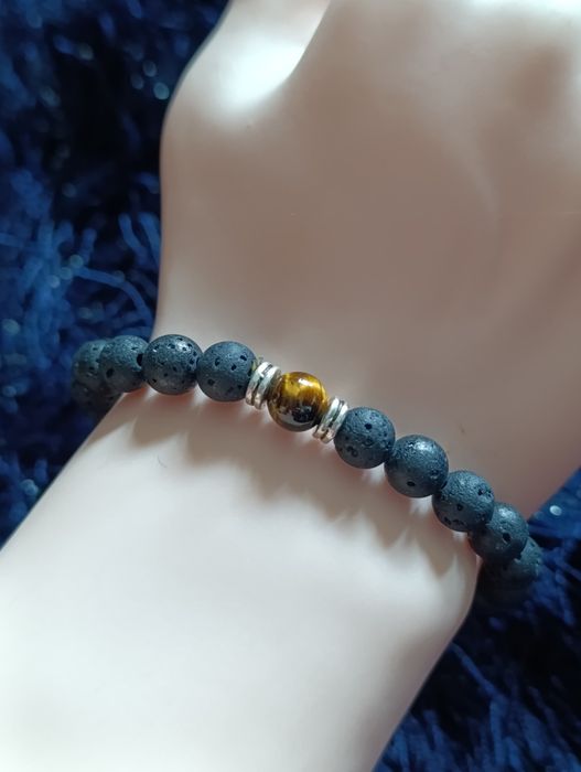 Bransoletka z naturalnego kamienia i tworzywa