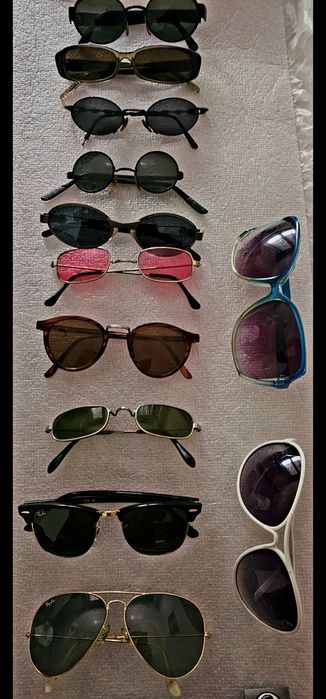 Óculos Ray-Ban Clubmaster + killer loop Riddler + óculos antigos