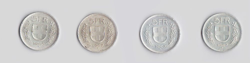 Suíça Prata 5 Francos Tema Guilherme Tell (Período 1931.1989)