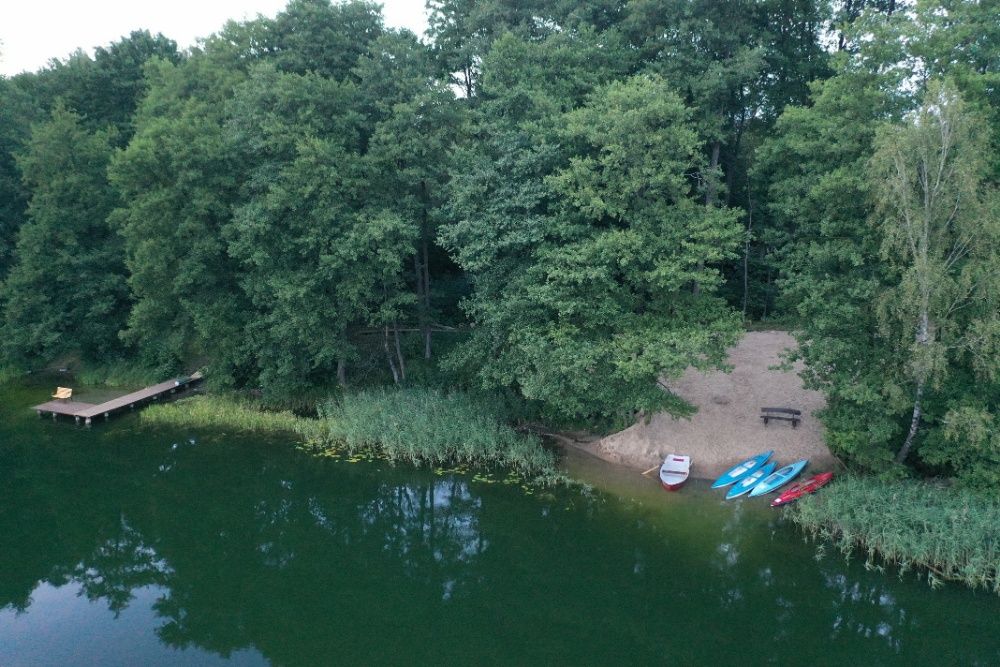 domki letniskowe/całoroczne, jezioro, Łubowo Zacisze ,kominek, pomost