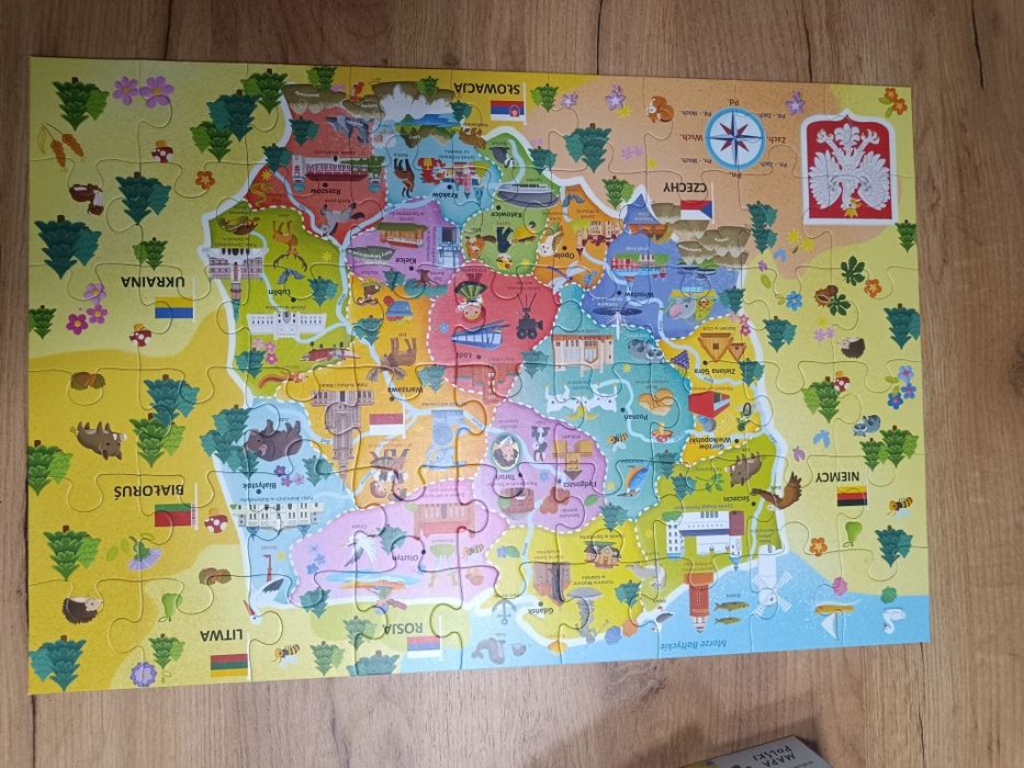 Puzzle edukacyjne Mapa Polski Trefl, wiek 4+, 54 części