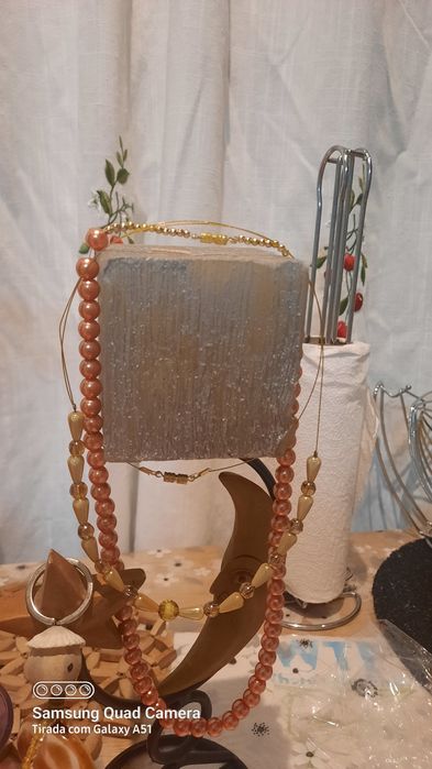 Suporte para vela com lua e.estrela