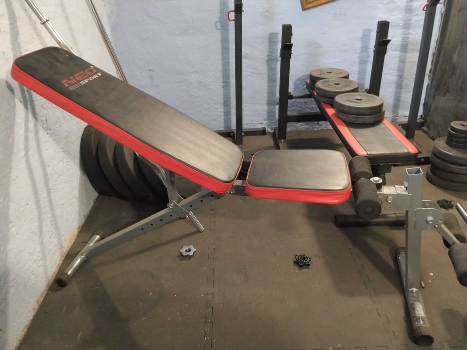 Siłownia domowa, 2 ławeczki, hantle, gryfy. obciążenie bitumiczne!