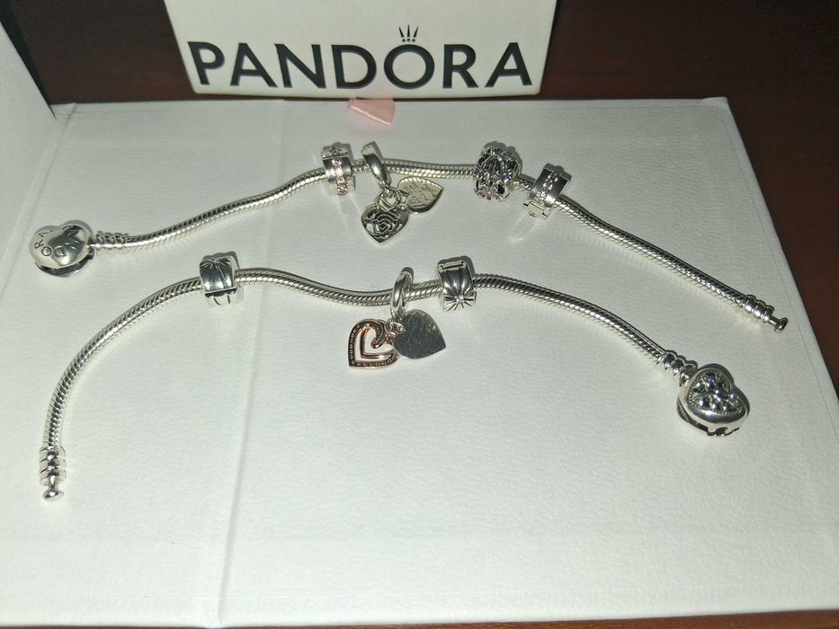 Pulseiras pandora com oferta de anel de prata