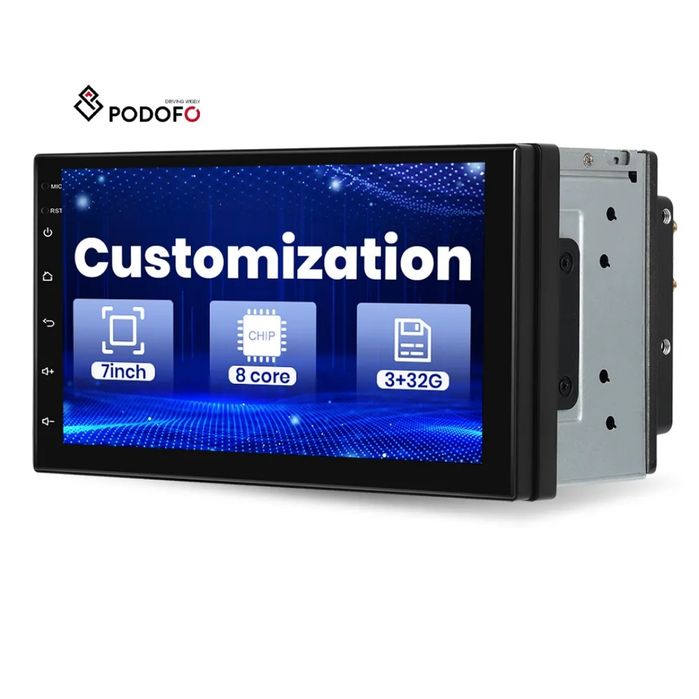 Rádio Android Auto 2Din 3/32GB 8-core GPS WiFi RDS Touch novo