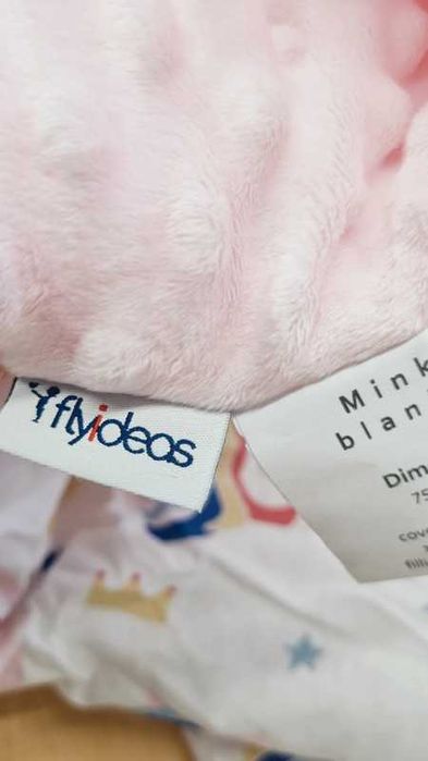 Kołderka kocyk minky 75x100 różowe jednorożce z certyfikatem Ökotex