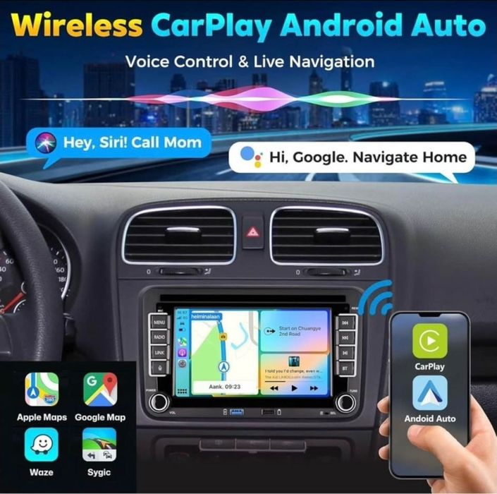 Rádio 2 DIN Android VW Golf/Passat/Polo/Seat/Sirocco...