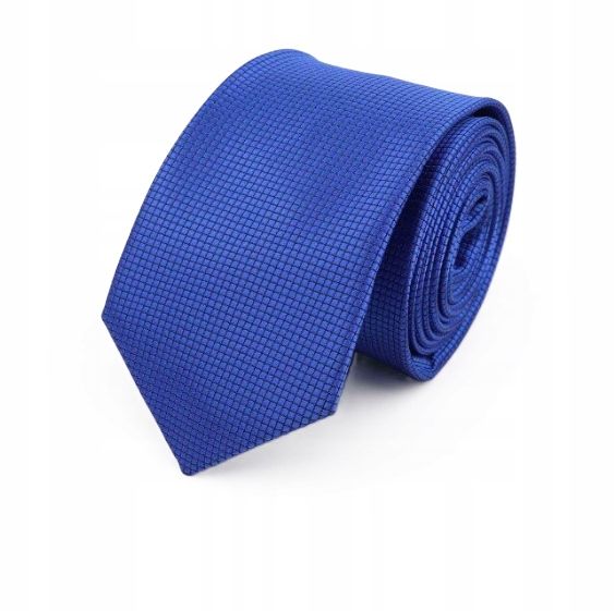 KRAWAT męski NIEBIESKI chabrowy wąski stylowy elegancki klasyczny