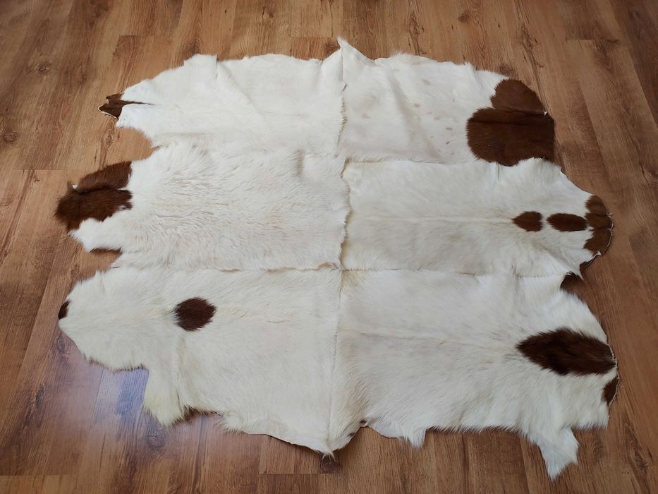 Skórzany Dywan z Naturalnych Kozich Skór Dywan z Kóz Skóra 100%