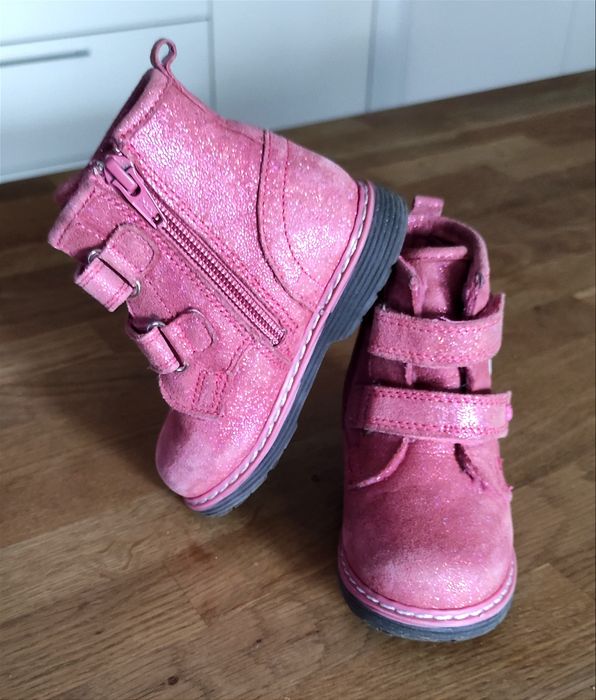 Buty zimowe skórzane, kozaki Lasocki Kids, skóra naturalna, różowe 22