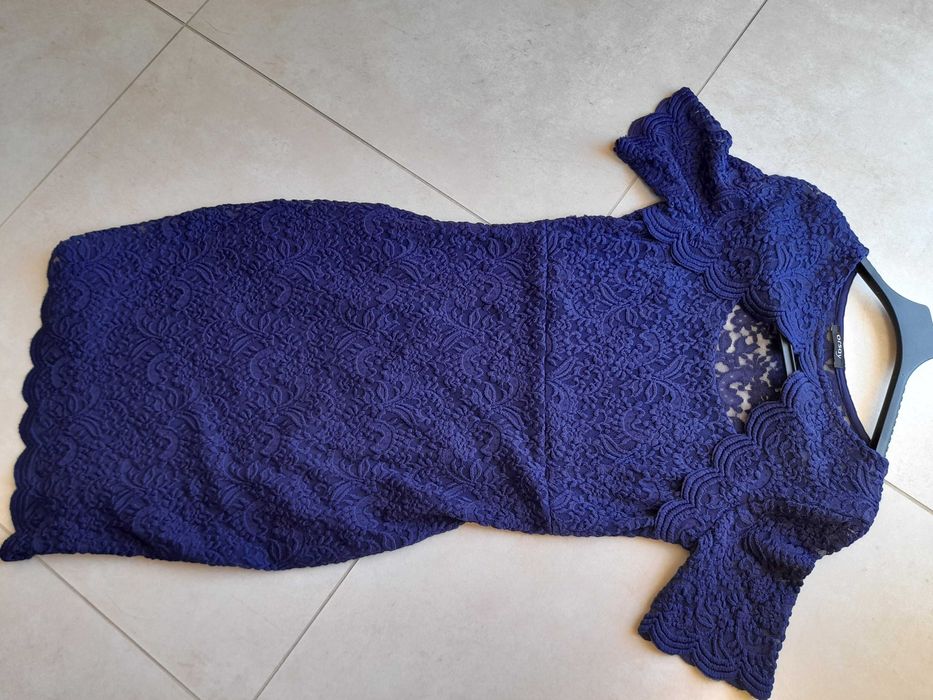 Granatowa koronkowa elegancka sukienka Orsay M