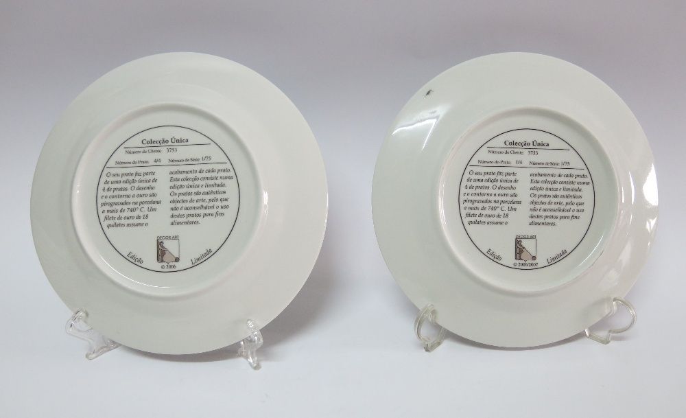 Calvaria de Cima - Coleção de 4 pratos pirogravados a ouro