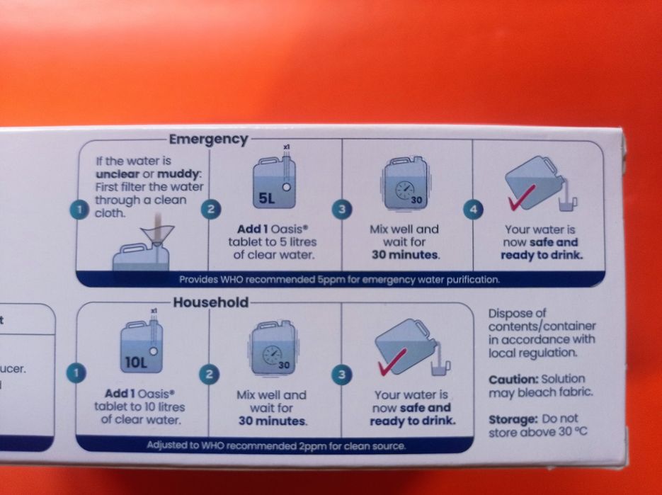 Таблетки для очищення води