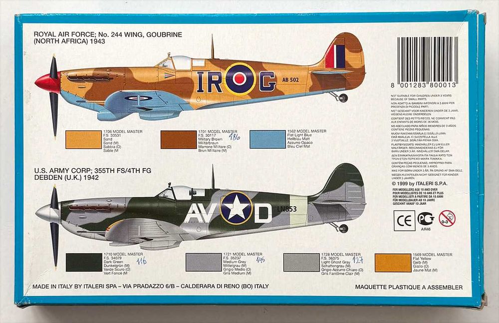 Italieri_Spitfire Mk. Vb. ESc.1:72. Completo mas sem as decalcomanias.