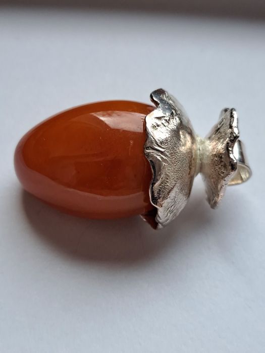 Zawieszka srebro 925 naturalny bursztyn antyczny