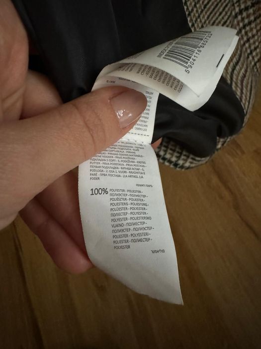 Klasyczny płaszcz w kratkę Sinsay 36