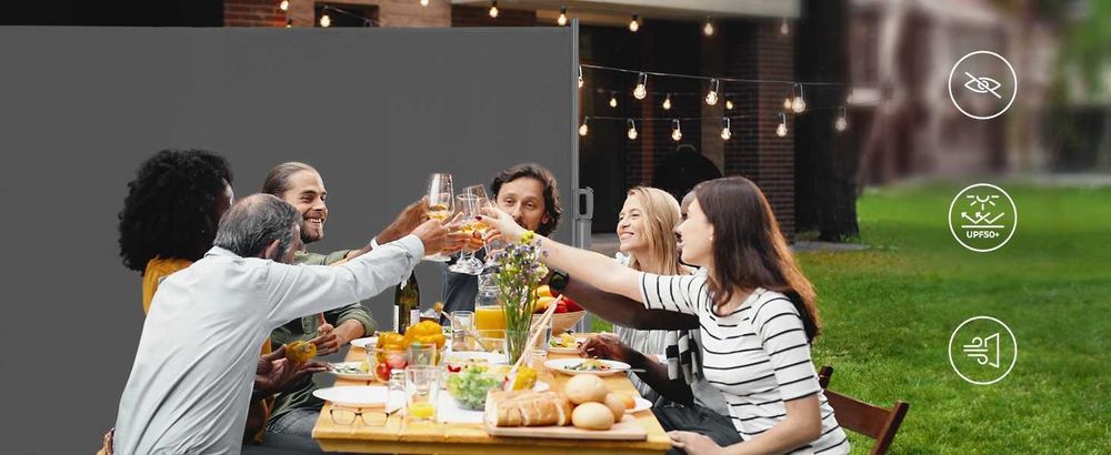 Markiza boczna tarasowa, roleta przeciwsłoneczna 200x400 pełny zestaw