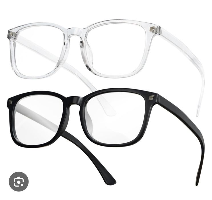 Nowe Okulary do Czytania +2.5 z Filtrem Blue Light | Zestaw 2 szt. (Czarne + Przezroczyste)