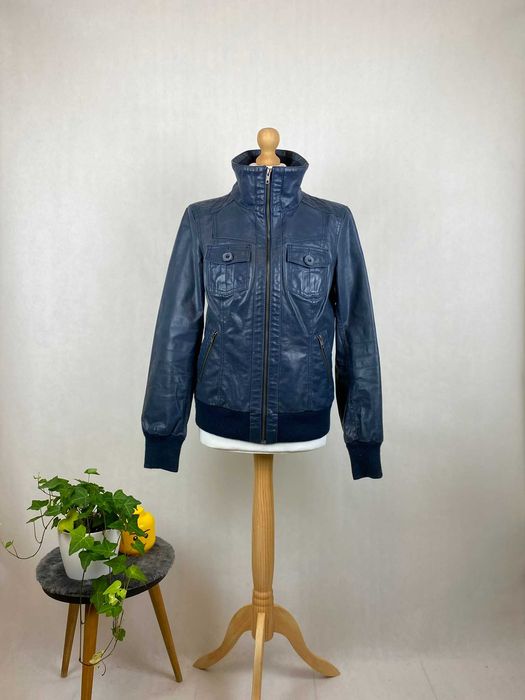 kurtka skórzana damska real leather pinterest vintage big collar