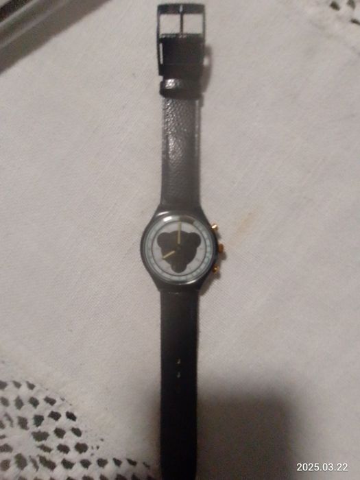 Swatch Chrono Colossal 1991 | Швейцарський годинник, шкіряний ремінець