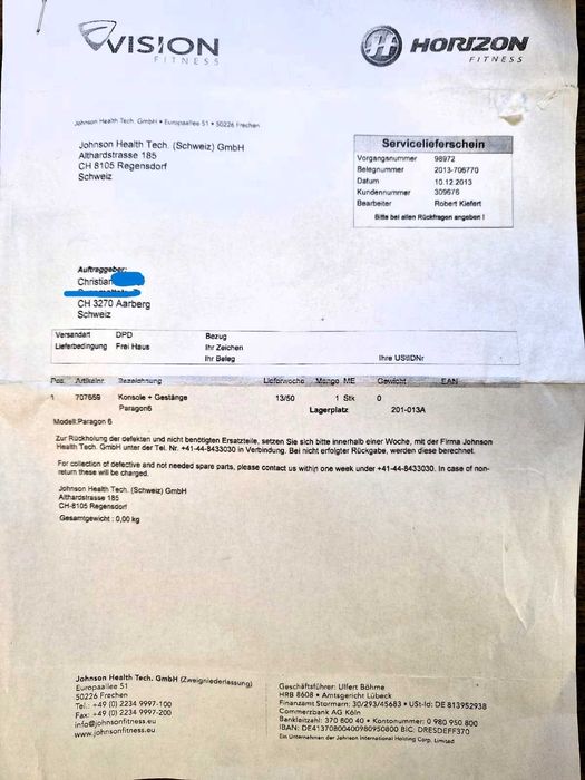 Bieżnia Horizon Paragon 6 Mocna! 148 h TRANSPORT