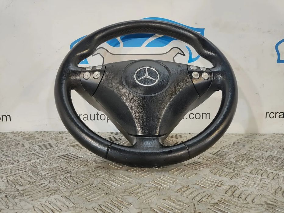 VOLANTE GUIADOR COMPLETO MERCEDES SLK R171 PELE MULTIFUNÇÕES AIRBAG