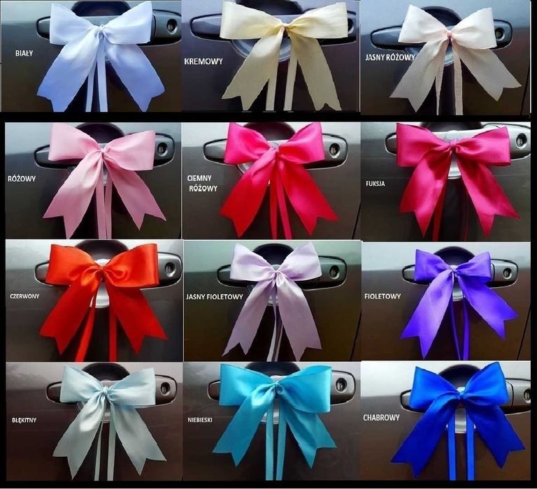 Dekoracja samochodu ozdoby na auto do ślubu Wesele SERCA