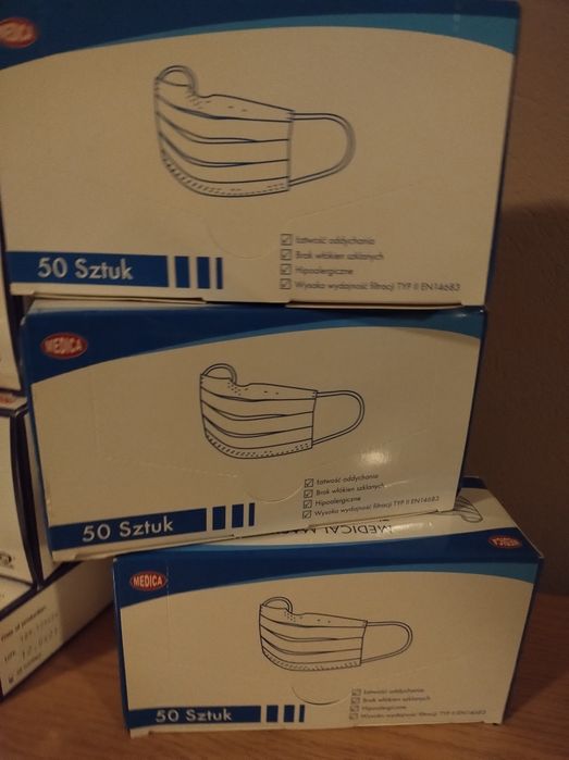Maseczki jednorazowe 480 szt + 5 przełbic