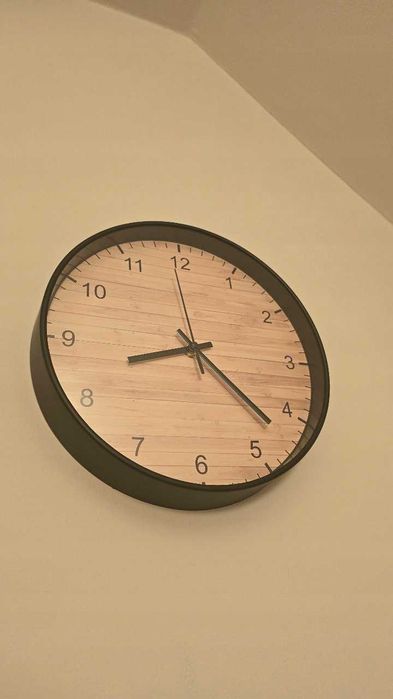 Nowoczesny Cichy Zegar Ścienny Drewno 25 Cm Minimalistyczny