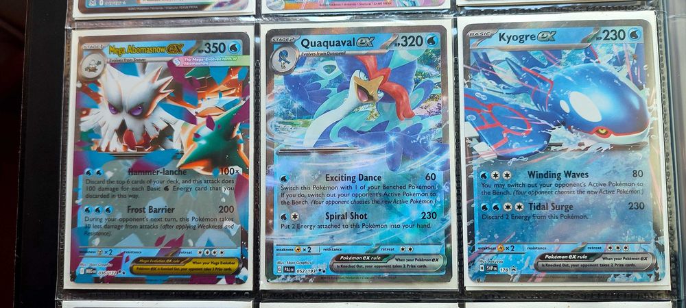 Cartas Pokémon Água — Kyurem VMAX, Lapras ex, Kyogre ex
