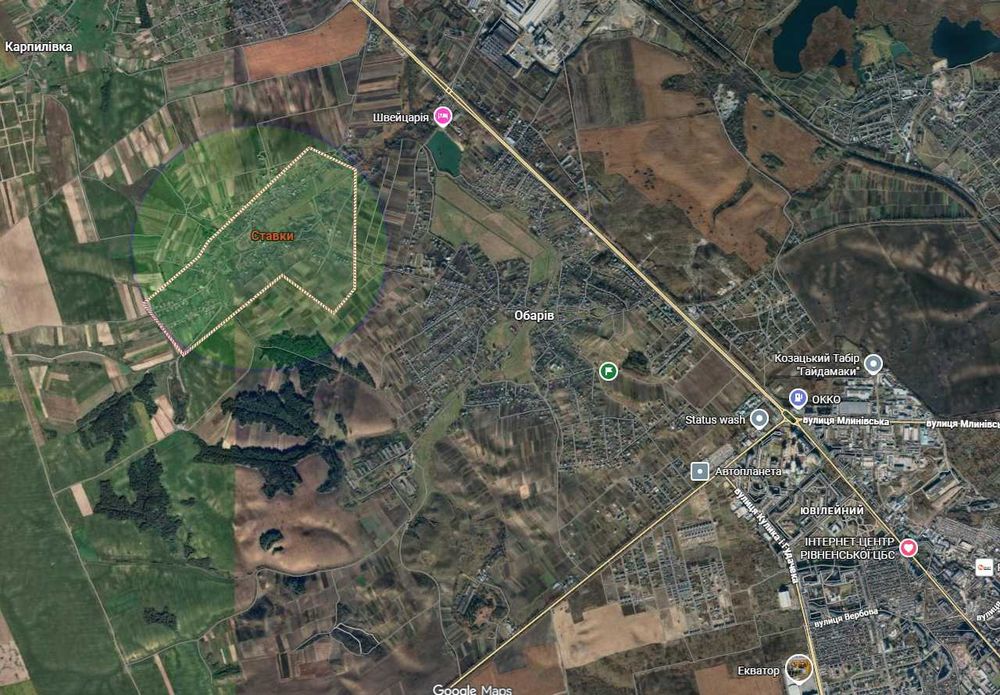 Продам ділянку 25 сотих зі старим будинком, с. Ставки